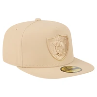 Casquette ajustée 59FIFTY beige clair New Era pour homme, coloris A-Frame, Las Vegas Raiders