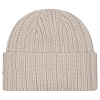 Bonnet en tricot à revers beige clair avec logo appliqué des Las Vegas Raiders de New Era pour homme