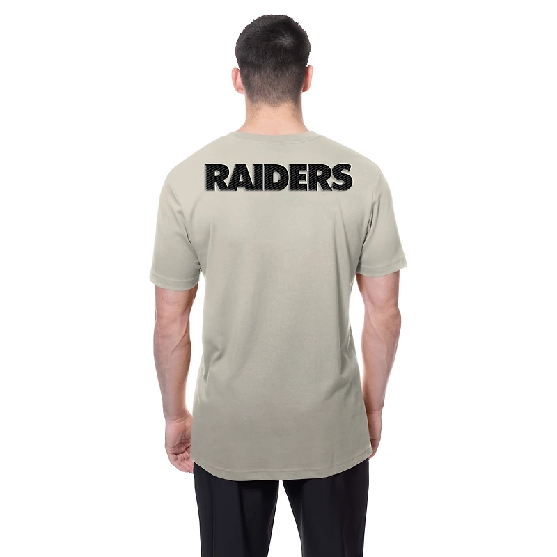 Men's New Era Light Beige Las Vegas Raiders Multi Patch T-Shirt