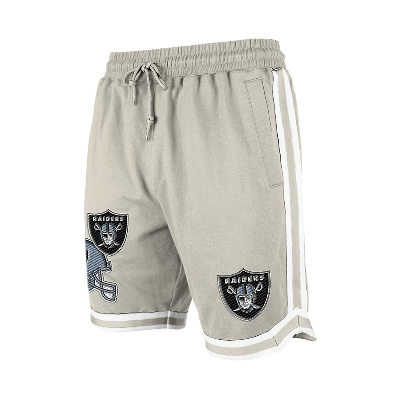 Short beige clair à patchs multiples Stone des Las Vegas Raiders de New Era pour homme
