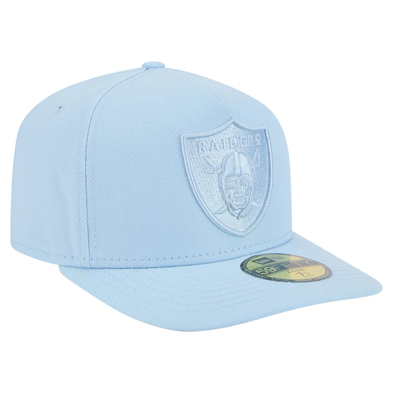 Casquette ajustée A-Frame 59FIFTY pour homme New Era bleu clair Las Vegas Raiders Color Pack