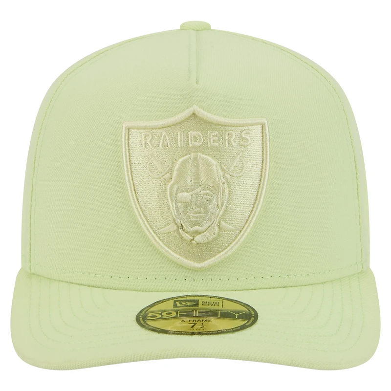 Men's New Era Light Green Las Vegas Raiders Color Pack A-Frame 59FIFTY Fitted Hat