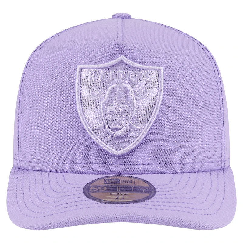 Casquette ajustée A-Frame 59FIFTY pour homme New Era avec coloris violet clair Las Vegas Raiders