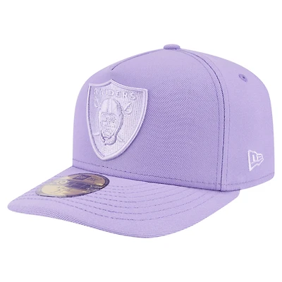Casquette ajustée A-Frame 59FIFTY pour homme New Era avec coloris violet clair Las Vegas Raiders