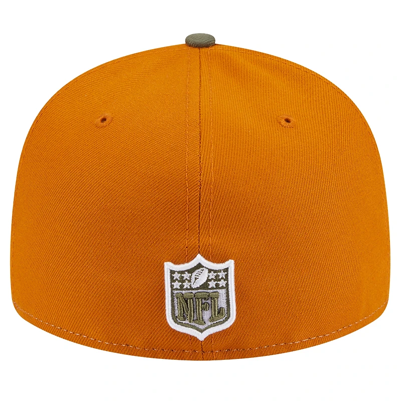 Men's New Era Olive/Brown Las Vegas Raiders Two-Tone Color Pack Split Panel 59FIFTY Fitted Hat