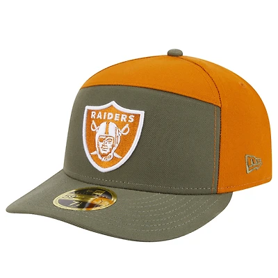 Casquette ajustée 59FIFTY bicolore olive/marron pour homme des Las Vegas Raiders de New Era