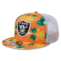 Casquette snapback orange Las Vegas Raiders Citrus 9FIFTY Trucker de New Era pour homme