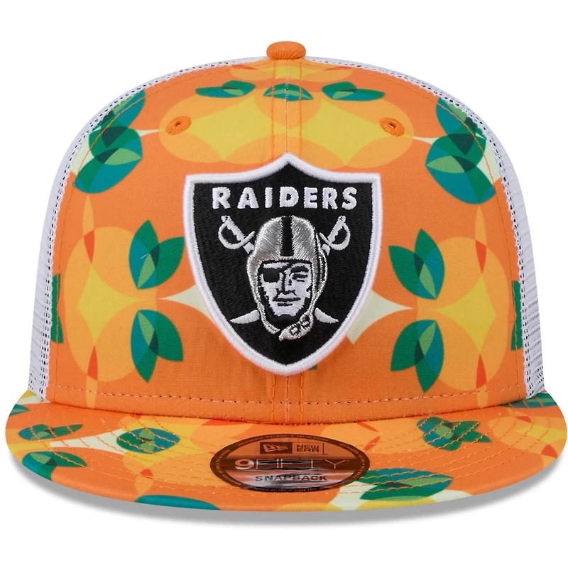Casquette snapback orange Las Vegas Raiders Citrus 9FIFTY Trucker de New Era pour homme