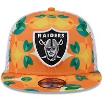 Casquette snapback orange Las Vegas Raiders Citrus 9FIFTY Trucker de New Era pour homme