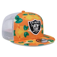 Casquette snapback orange Las Vegas Raiders Citrus 9FIFTY Trucker de New Era pour homme