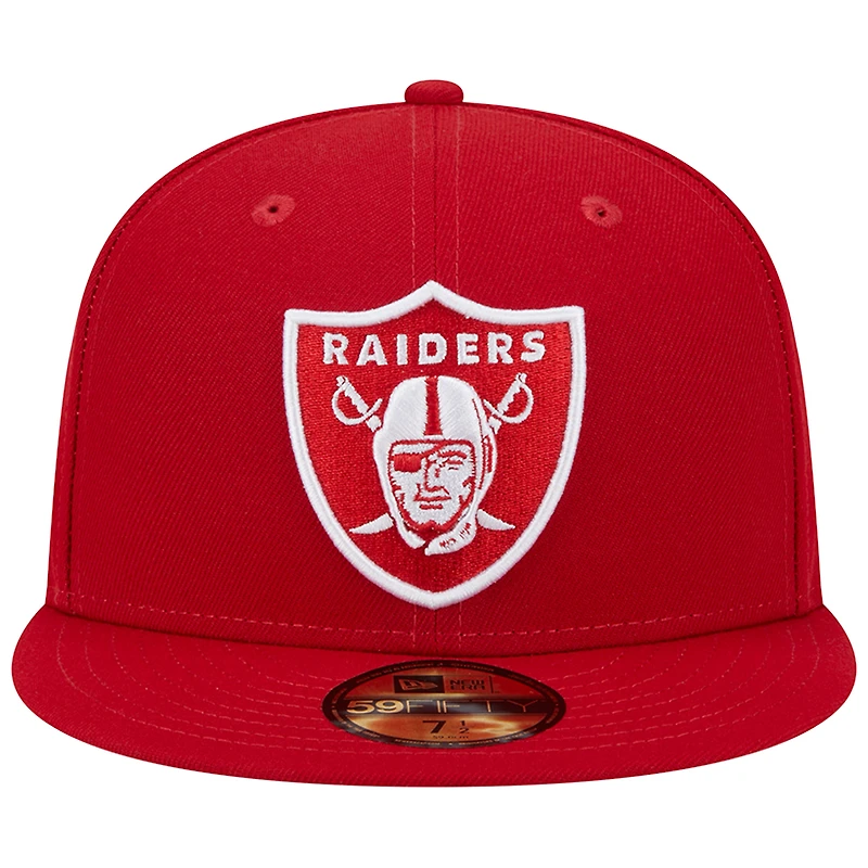 Casquette ajustée New Era Scarlet Las Vegas Raiders Super Bowl XVIII Main Patch 59FIFTY pour homme