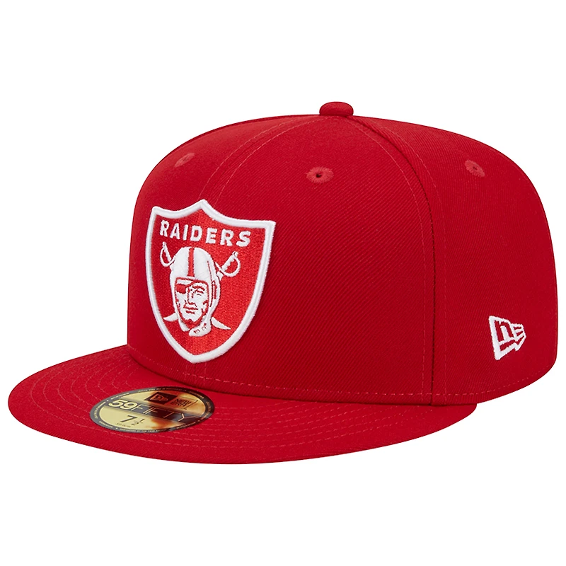 Men's New Era Scarlet Las Vegas Raiders Super Bowl XVIII Main Patch 59FIFTY Fitted Hat