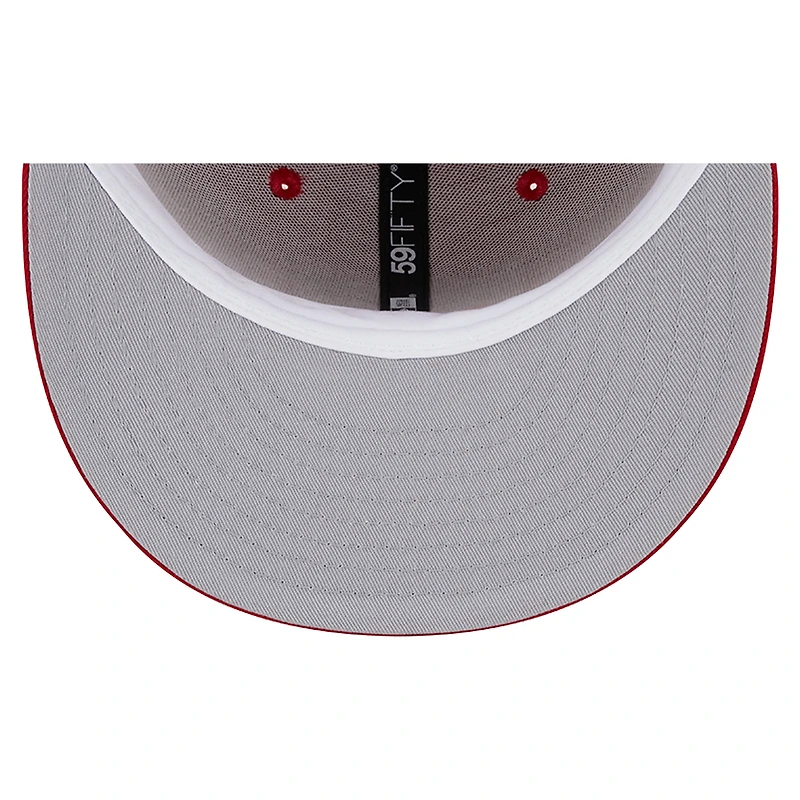 Casquette ajustée New Era Scarlet Las Vegas Raiders Super Bowl XVIII Main Patch 59FIFTY pour homme