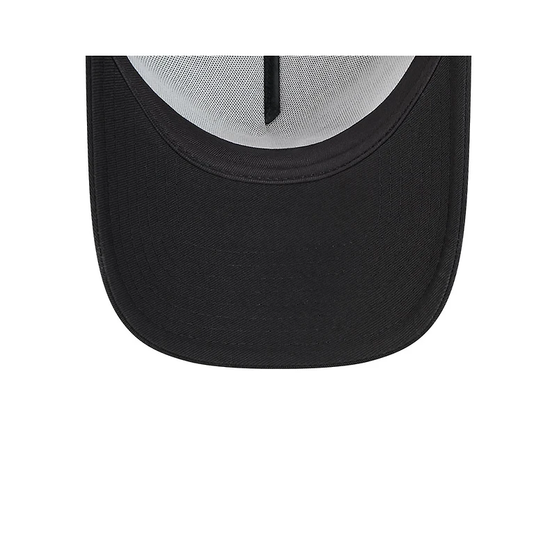 Men's New Era Stone/Black Las Vegas Raiders 2024 Sideline Historic 9FORTY A-Frame Trucker Adjustable Hat