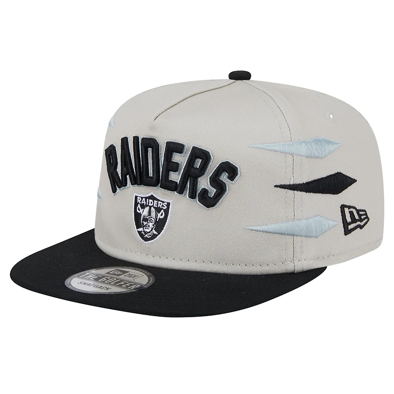 Men's New Era Stone/Black Las Vegas Raiders Athletic Golfer Snapback Hat