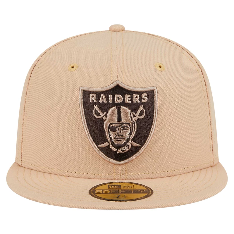 Casquette ajustée 59FIFTY pour homme New Era Tan Las Vegas Raiders Candied Pecan