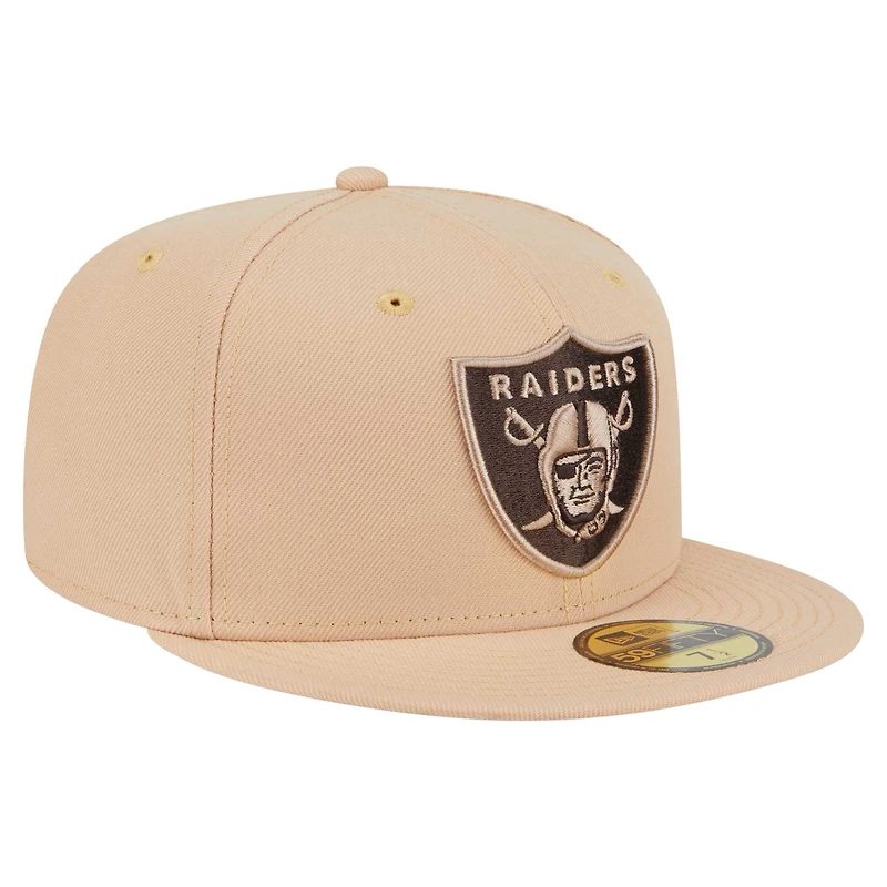 Casquette ajustée 59FIFTY pour homme New Era Tan Las Vegas Raiders Candied Pecan