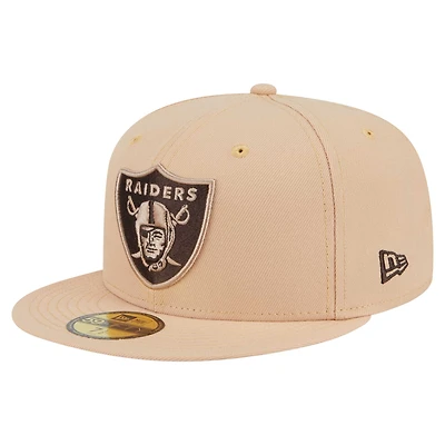 Casquette ajustée 59FIFTY pour homme New Era Tan Las Vegas Raiders Candied Pecan