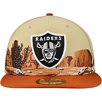 Men's New Era Tan Las Vegas Raiders Landscape 59FIFTY Fitted Hat