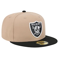 Men's New Era Tan Las Vegas Raiders  Logo Main 59FIFTY Fitted Hat