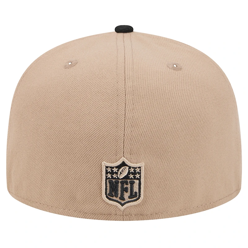 Men's New Era Tan Las Vegas Raiders  Logo Main 59FIFTY Fitted Hat