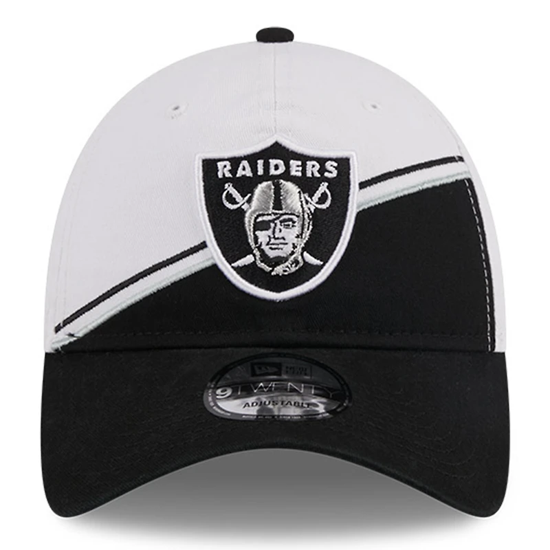 Men's New Era  White/Black Las Vegas Raiders 2023 Sideline 9TWENTY Adjustable Hat