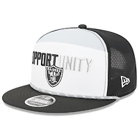 Casquette snapback New Era 9FIFTY blanche et noire pour homme