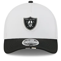 Men's New Era  White/Black Las Vegas Raiders 2025 NFL Training Camp A-Frame 9FORTY Adjustable Hat