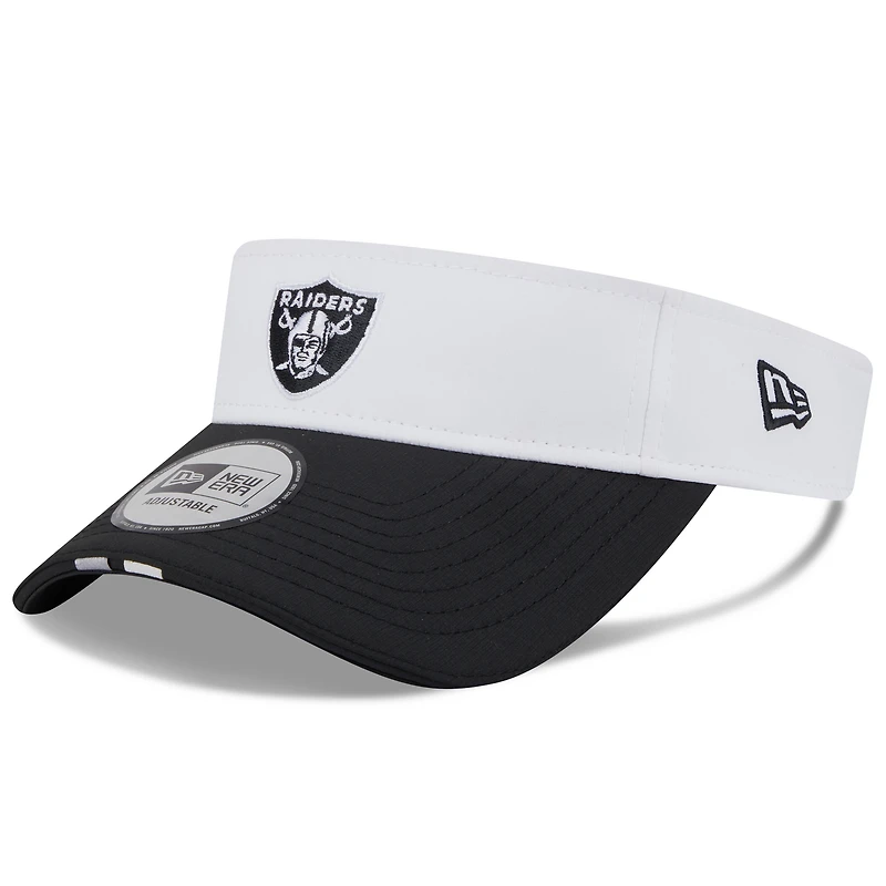 Men's New Era  White/Black Las Vegas Raiders 2025 NFL Training Camp Adjustable Visor