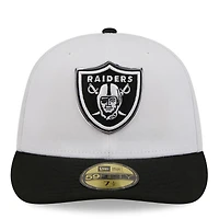 Men's New Era  White/Black Las Vegas Raiders 2026 NFL Draft Pre-Curved 59FIFTY Fitted Hat