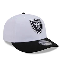 Men's New Era White/Black Las Vegas Raiders 2026 NFL Draft Pre-Curved 9FIFTY Snapback Hat
