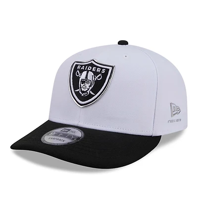 Men's New Era White/Black Las Vegas Raiders 2026 NFL Draft Pre-Curved 9FIFTY Snapback Hat