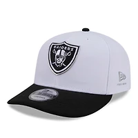 Men's New Era White/Black Las Vegas Raiders 2026 NFL Draft Pre-Curved 9FIFTY Snapback Hat