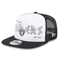 Casquette Snapback Trucker Snapback Las Vegas Raiders Banger 9FIFTY New Era pour hommes, blanc/noir
