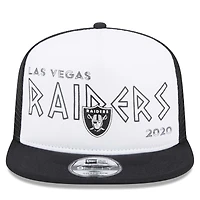 Casquette Snapback Trucker Snapback Las Vegas Raiders Banger 9FIFTY New Era pour hommes, blanc/noir