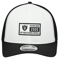 Men's New Era  White/Black Las Vegas Raiders Established Patch 9SEVENTY Adjustable Hat