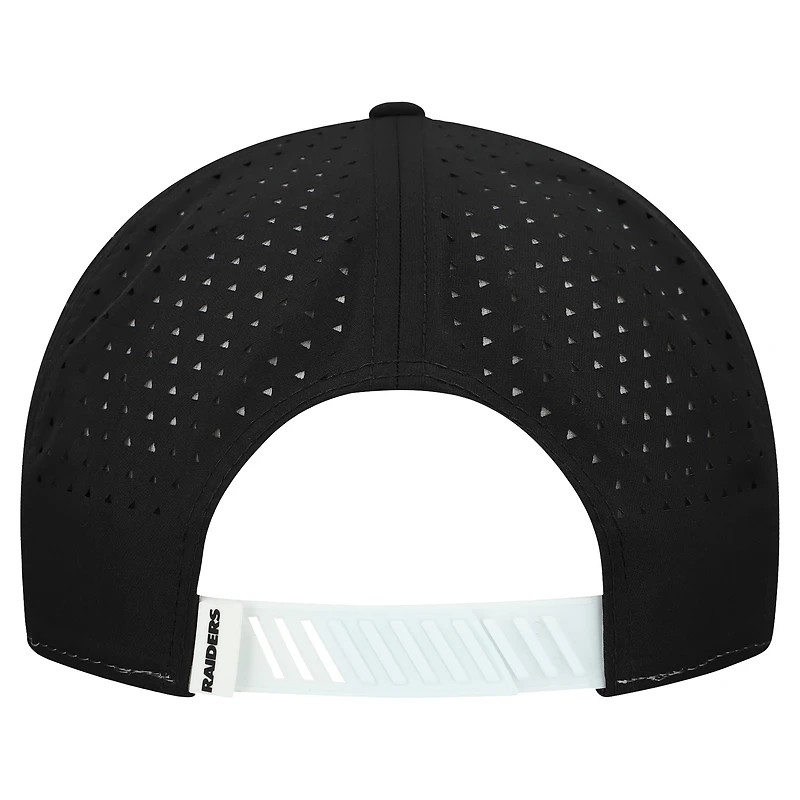 Casquette ajustable 9SEVENTY blanche/noire New Era pour homme, Las Vegas Raiders, avec patch Established