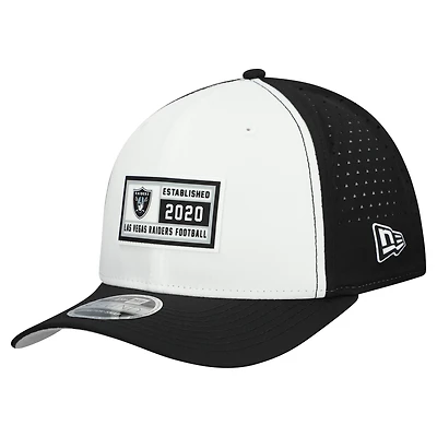 Men's New Era White/Black Las Vegas Raiders Established Patch 9SEVENTY Adjustable Hat