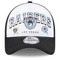 Casquette réglable New Era Las Vegas Raiders Retro Wordmark A-Frame 9FORTY blanc/noir pour hommes