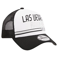 Men's New Era /Black Las Vegas Raiders Stacked A-Frame Trucker 9FORTY Adjustable Hat