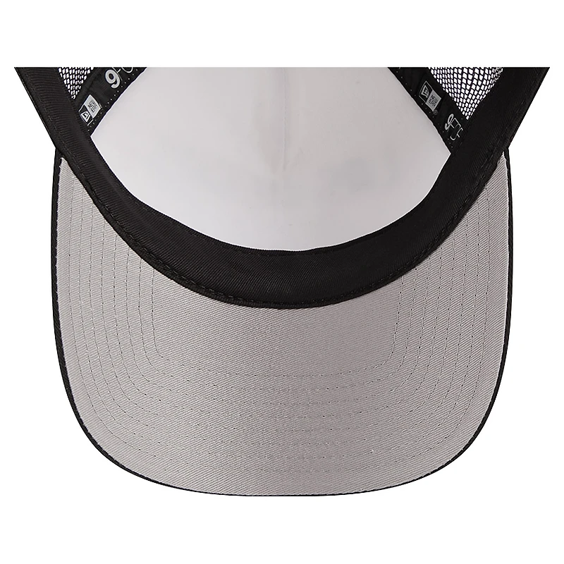 Men's New Era /Black Las Vegas Raiders Stacked A-Frame Trucker 9FORTY Adjustable Hat