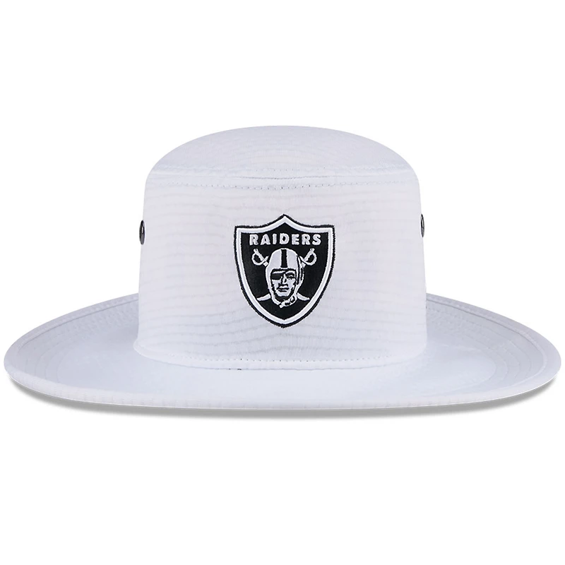 Men's New Era White Las Vegas Raiders 2024 NFL Training Camp Panama Bucket Hat