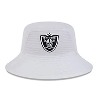 Men's New Era White Las Vegas Raiders 2024 NFL Training Camp Stretch Bucket Hat