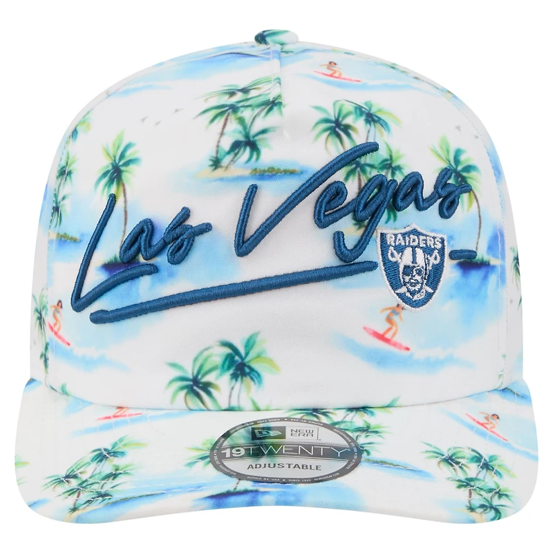 Casquette ajustable New Era blanche Las Vegas Raiders Aloha 19TWENTY pour homme