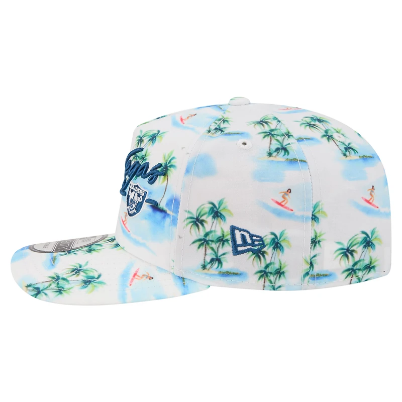 Casquette ajustable New Era blanche Las Vegas Raiders Aloha 19TWENTY pour homme
