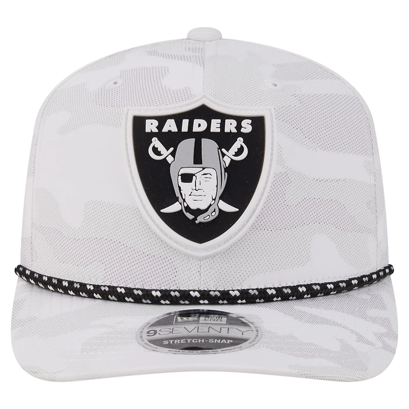 Men's New Era White Las Vegas Raiders Camo Rope 9SEVENTY Adjustable Hat