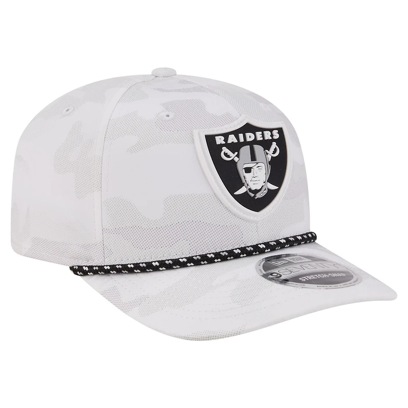 Men's New Era White Las Vegas Raiders Camo Rope 9SEVENTY Adjustable Hat
