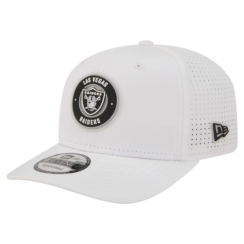 Men's New Era White Las Vegas Raiders COOLERA 9SEVENTY Adjustable Hat