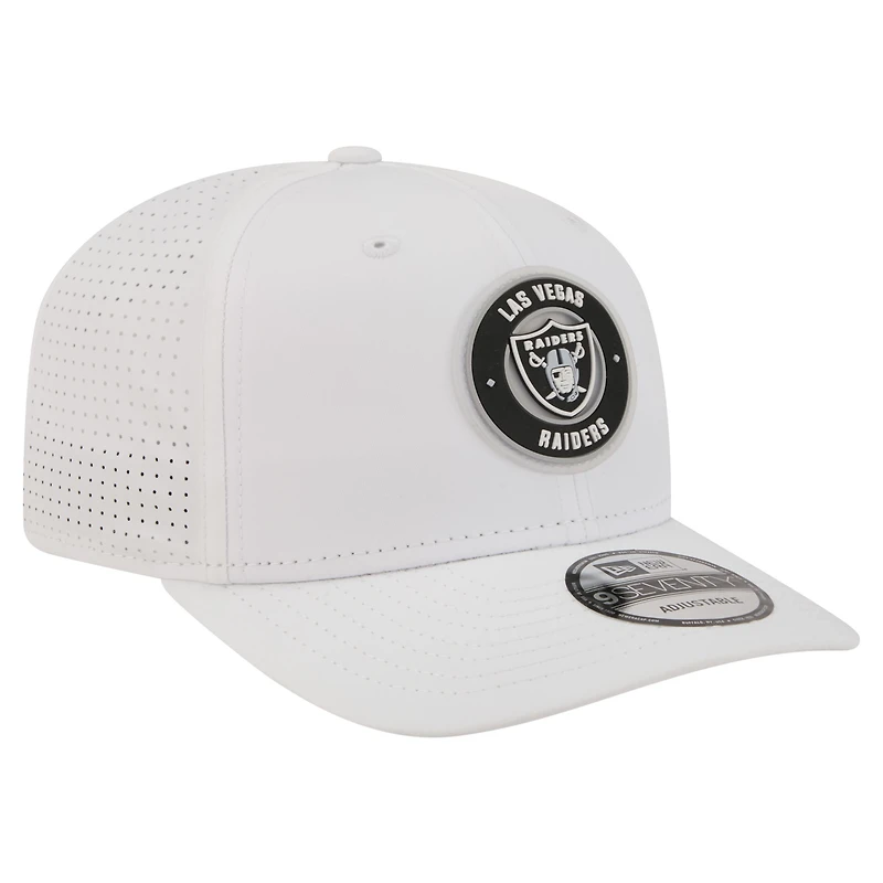 Men's New Era White Las Vegas Raiders COOLERA 9SEVENTY Adjustable Hat