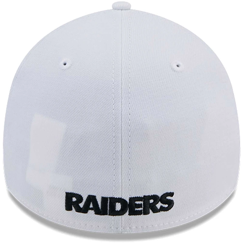 Men's New Era White Las Vegas Raiders Main 39THIRTY Flex Hat